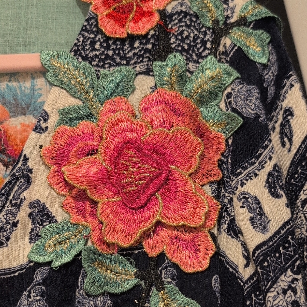 Aratta Silent Journey Embroidered Floral Anthropologie Maxi Dress Size Small - Picture 4 of 10